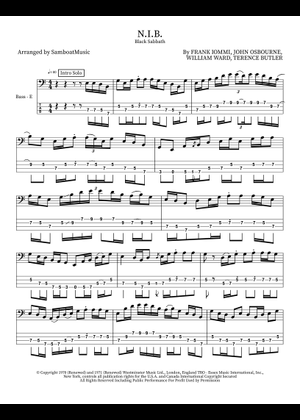 N.I.B. - Black Sabbath 楽譜 ベースギター (ソロ) | MuseScore.com