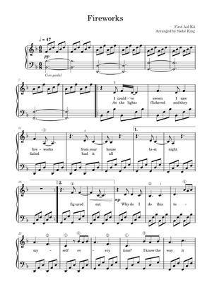 花火 – ファースト・エイド・キット - 中級ピアノ 楽譜 ピアノ (ソロ