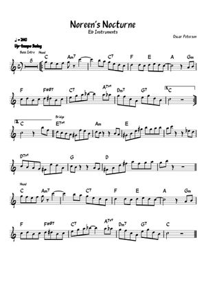 Noreen's Nocturne の公式楽譜を演奏する by Oscar Peterson ピアノ