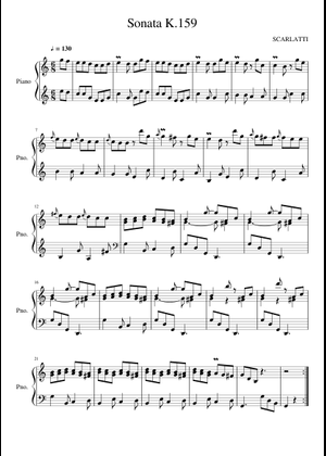Sonata in C major, K.159 – Domenico Scarlatti 楽譜 ピアノ (ソロ