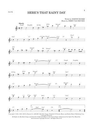 Here's that rainy day の公式楽譜を演奏する by Johnny Burke, Jimmy