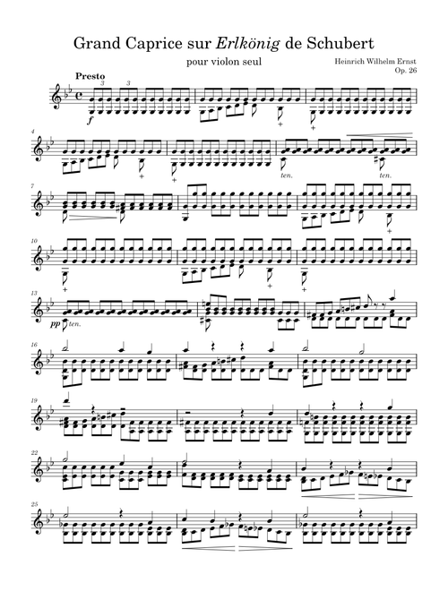 Heinrich Wilhelm Ernst (1812 - 1865) sheet music by Quasi Cantando