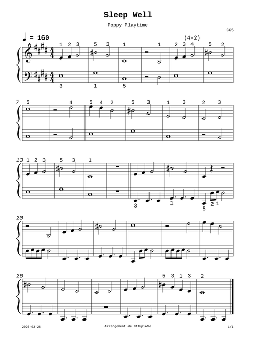 N@THpiANo | 無料の の楽譜 | MuseScore.com でPDFのダウンロード