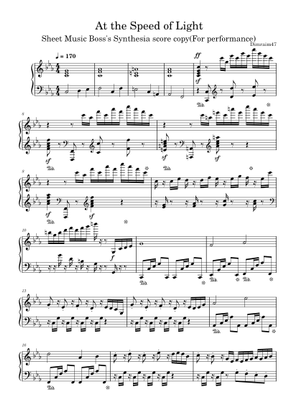 光の速さで の公式楽譜を演奏する Dimrain47 ピアノ | MuseScore.com