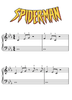 トップ5 スパイダーマン テーマ 楽譜 ピアノ (ソロ) | MuseScore.com