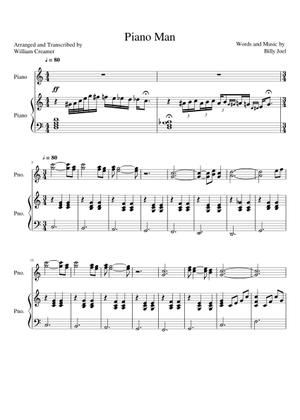 ピアノ・マン - ビリー・ジョエル 楽譜 ピアノ (ソロ) | MuseScore.com