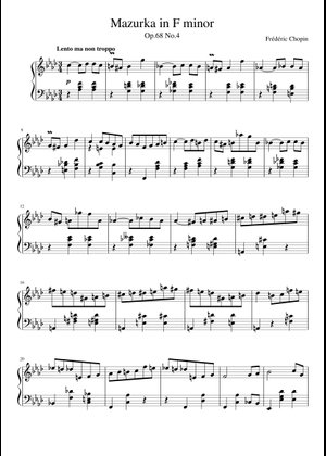 マズルカ 作品68 第2番 楽譜 ピアノ (ソロ) | MuseScore.com