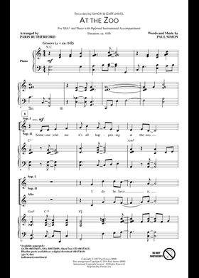 無料のAt The Zoo サイモン＆ガーファンクル の楽譜 | MuseScore.com
