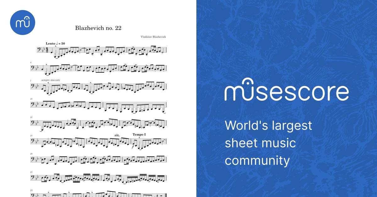 70 Tuba Studies – Vladislav Blazhevich number 22 楽譜 チューバ