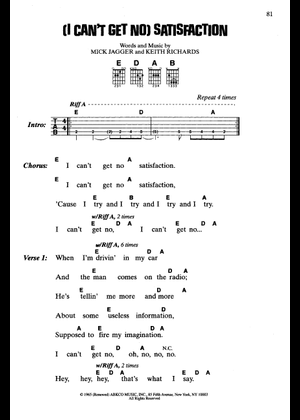 I Can't Get No) Satisfaction の公式楽譜を演奏する ザ・ローリング