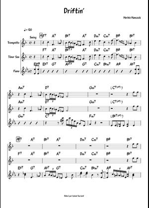 ドリフティン の公式楽譜を演奏する ハービー・ハンコック ボーカル
