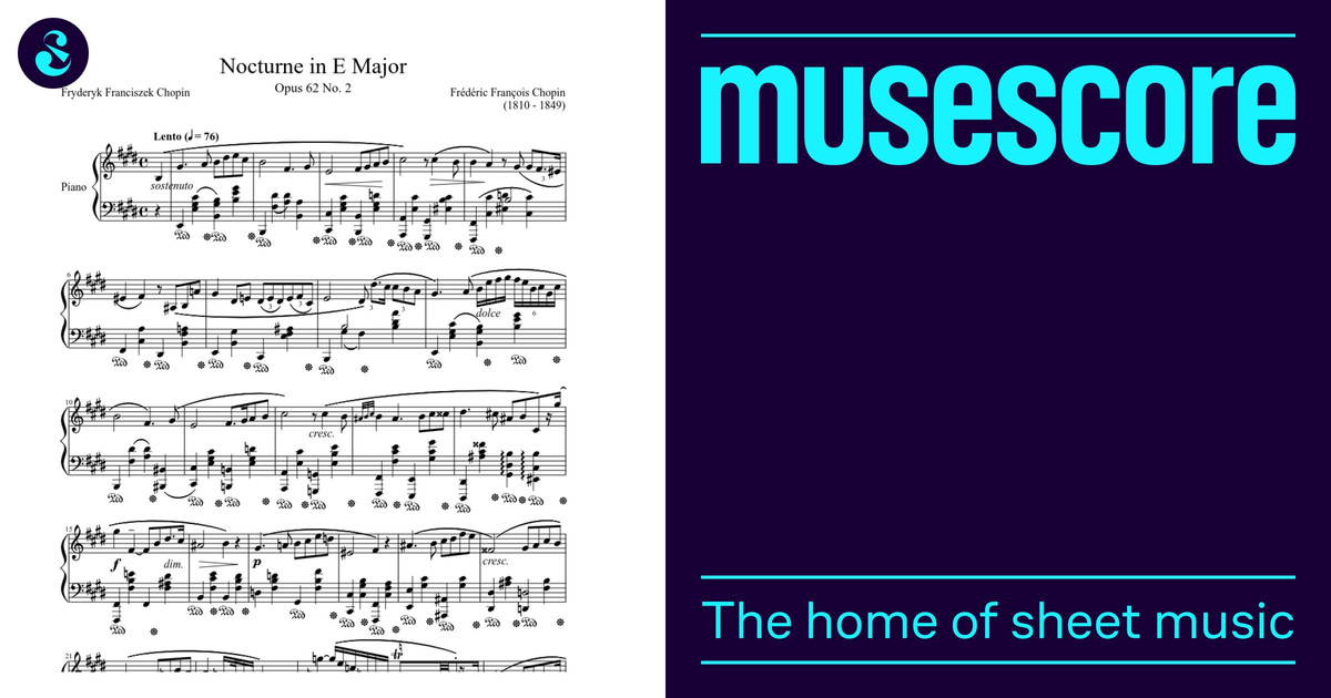 夜想曲 作品62 第2番 ホ長調 楽譜 ピアノ (ソロ) | MuseScore.com