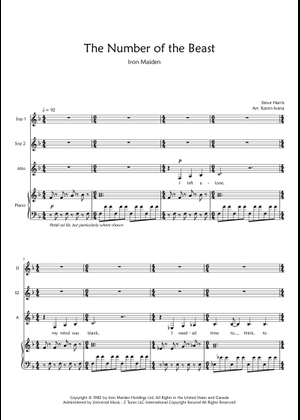 The number of the beast の公式楽譜を演奏する by Iron Maiden