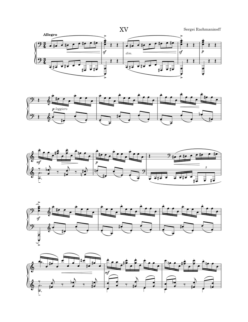 Études-tableaux, Op.39, No. 6 Allegro - Sergei Rachmaninoff 楽譜