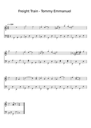 貨物列車 - トミー・エマニュエル編曲 楽譜 タブ譜あり コード付き