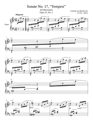 ソナタ Op.31 No.17 ニ短調 “テンペスト” - ベートーヴェン 楽譜