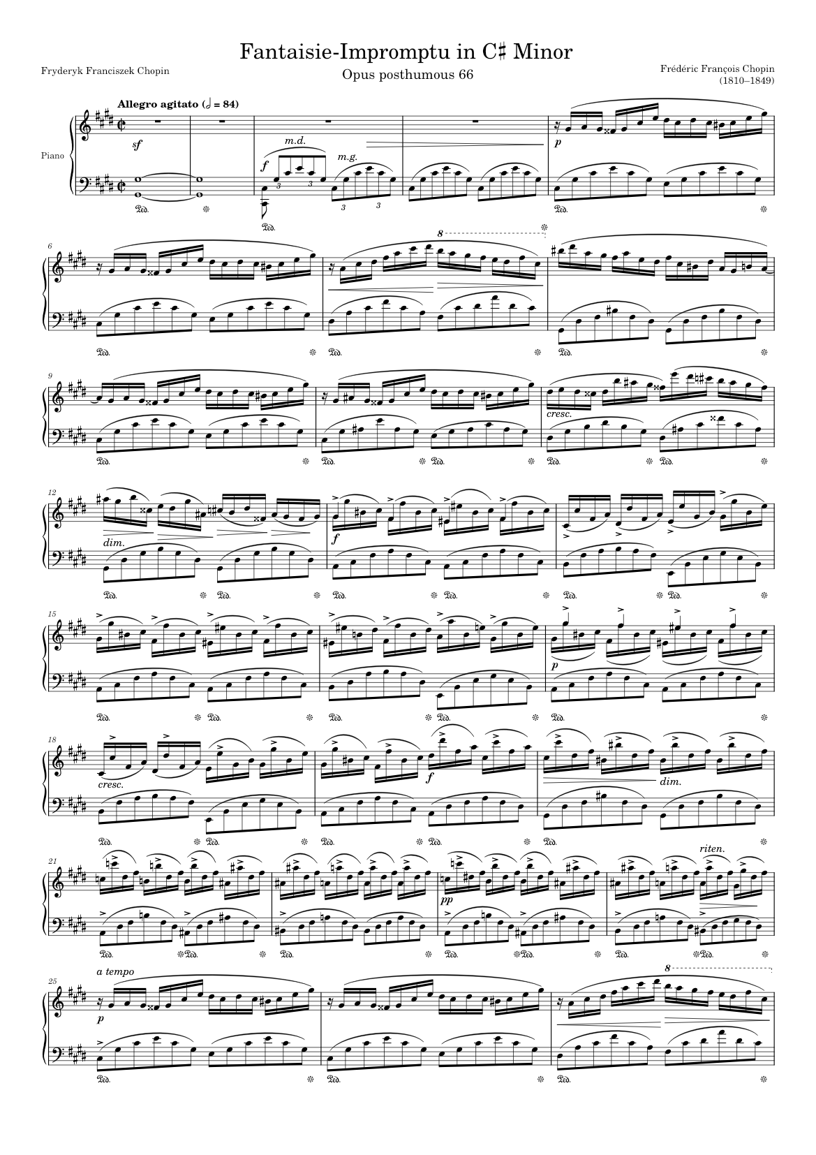 幻想即興曲 ハ短調 - ショパン 楽譜 ピアノ (ソロ) | MuseScore.com