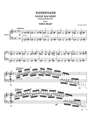 死の舞踏, S. 525 楽譜 ピアノ (ソロ) | MuseScore.com