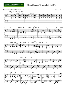 無料のアイーダ ジュゼッペ・ヴェルディ の楽譜 | MuseScore.com でPDF