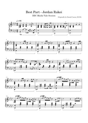 Best part の公式楽譜を演奏する by Daniel Caesar ピアノ | MuseScore.com