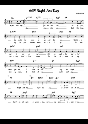 Night and day の公式楽譜を演奏する by Cole Porter ギター