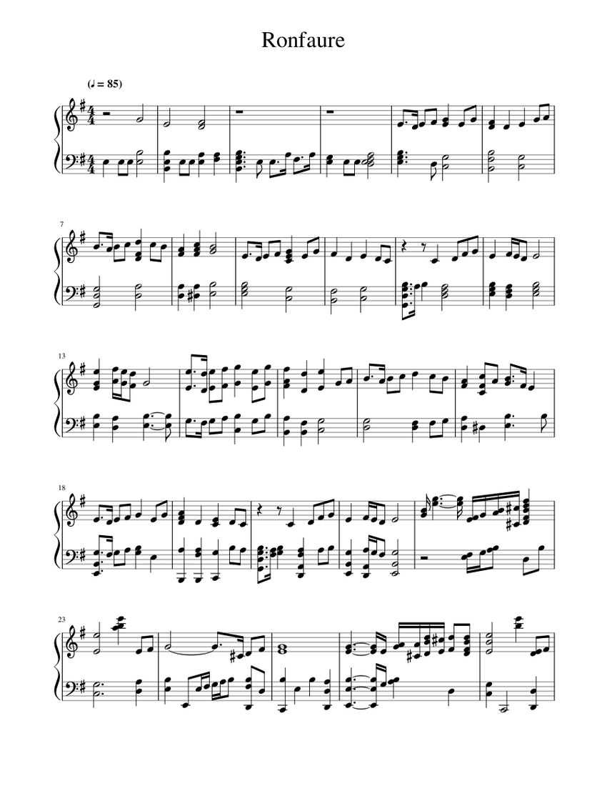 FFXI - ロンフォール 楽譜 ピアノ (ソロ) | MuseScore.com