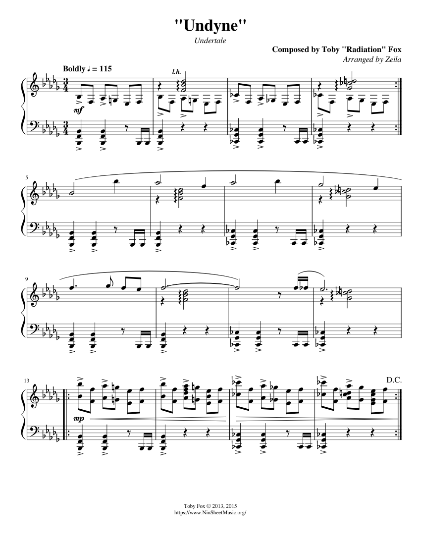 アンダーテール - アンダイン 楽譜 ピアノ (ソロ) easy | MuseScore.com