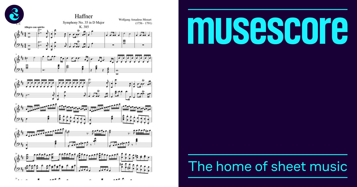 Symphony #35 in D K385 (Haffner) – Wolfgang Amadeus Mozart 楽譜