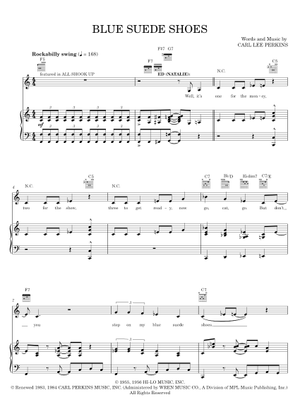 ブルー・スエード・シューズ（歌詞付きリードシート） 楽譜 コード付き
