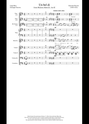 蝶々夫人 - プッチーニ 楽譜 ピアノ (ソロ) | MuseScore.com