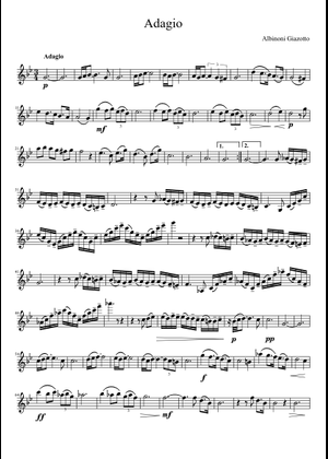 Adagio の公式楽譜を演奏する by Tomaso Albinoni バイオリン