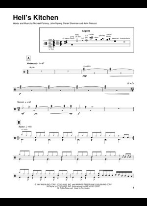 Hell's Kitchen – Dream Theater 楽譜 タブ譜あり ベースギター (ソロ