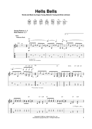 地獄へのハイウェイ の公式楽譜を演奏する AC/DC ギター | MuseScore.com