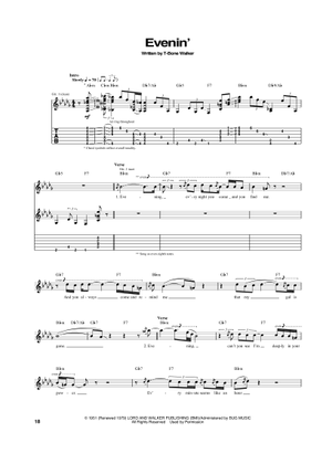 T-bone shuffle の公式楽譜を演奏する by T-Bone Walker ギター