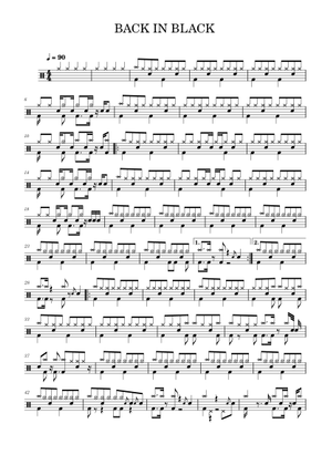 バック・イン・ブラック 楽譜 タブ譜あり ギター (ソロ) | MuseScore.com