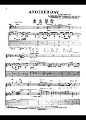 別の日 – ドリーム・シアター - バンド 楽譜 タブ譜あり ピアノ