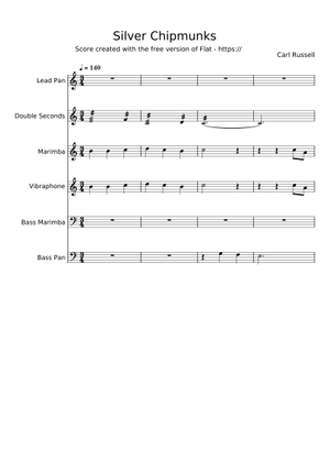Silver Chipmunks – Carl Russell 楽譜 マリンバ (ソロ) | MuseScore.com