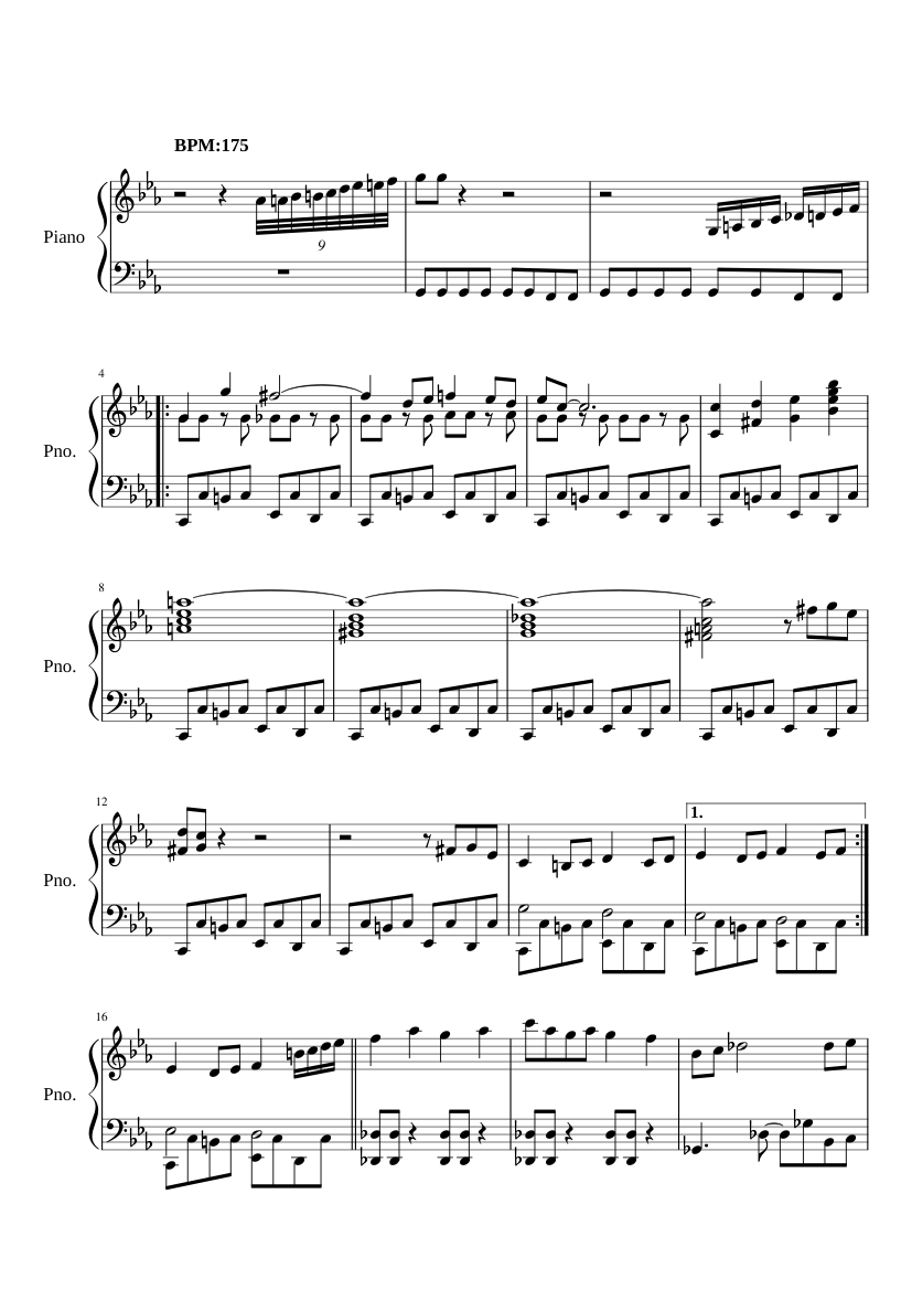 バトル2 楽譜 ピアノ (ソロ) | MuseScore.com
