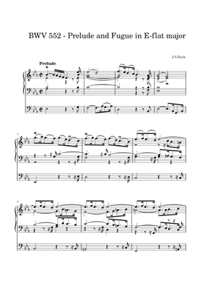 変ホ長調のプレリュードとフーガ, BWV 552 の公式楽譜を演奏する