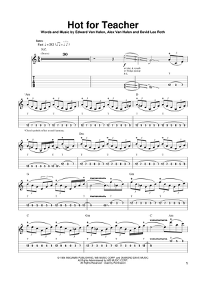Hot for teacher の公式楽譜を演奏する by Van Halen ギター