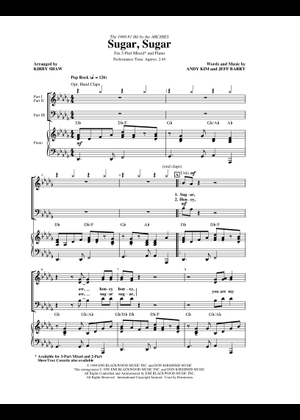 シュガー・シュガー 楽譜 コード付き フルート (ソロ) | MuseScore.com