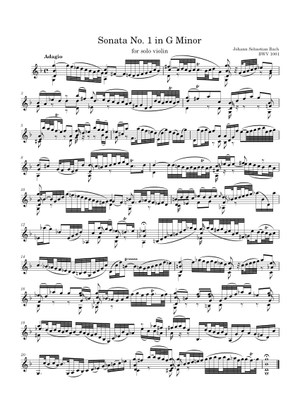 バッハ - ソナタ第1番 ト短調 - BWV 1001 - プレスト 楽譜 バイオリン 