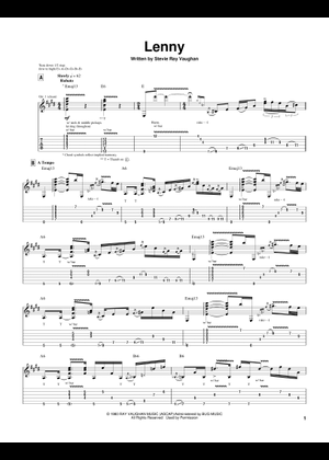 Lenny の公式楽譜を演奏する by Stevie Ray Vaughan & Double Trouble