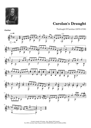 キャロランのドラフト - ターロック・オキャロラン (1670-1738) - タブ