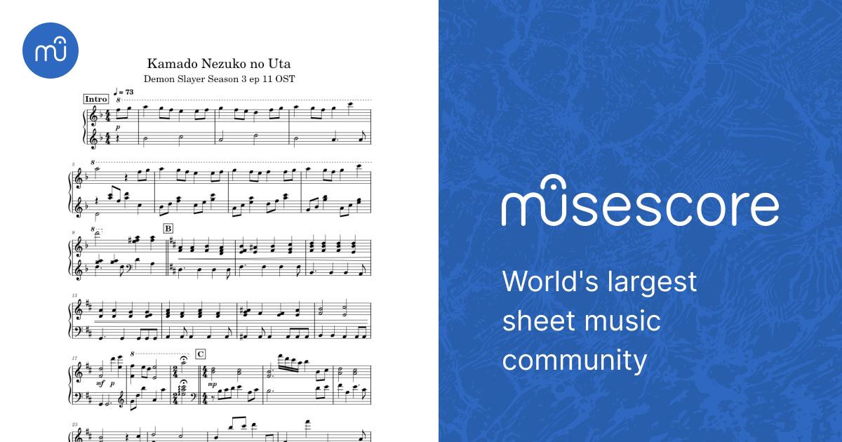 竈門禰豆子の歌 – 椎名豪 楽譜 ピアノ (ソロ) | MuseScore.com