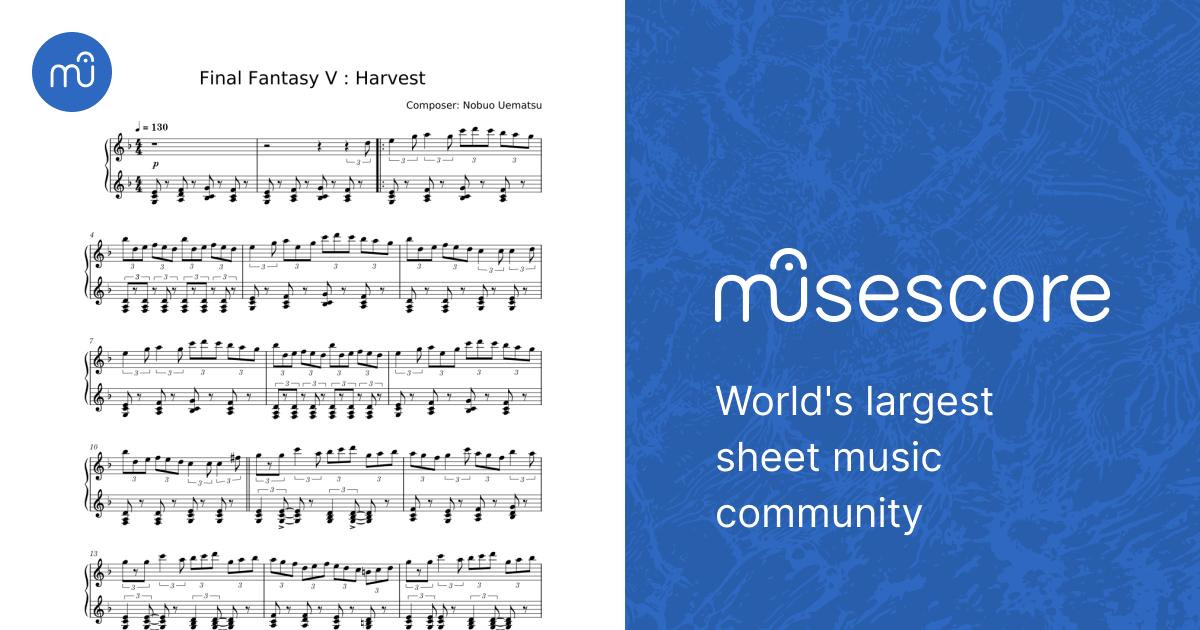 Final Fantasy V : Harvest - Nobuo Uematsu 楽譜 ピアノ (ピアノ