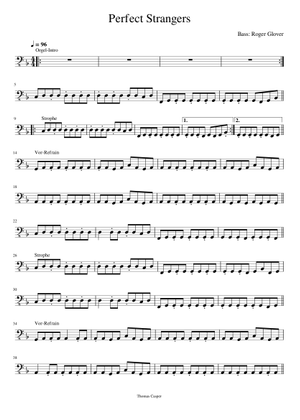 Perfect strangers の公式楽譜を演奏する by Deep Purple ベースギター