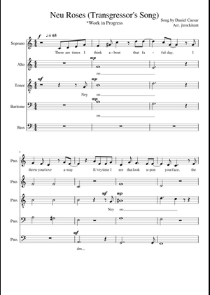 Neu Roses (Transgressor's Song) – Daniel Caesar Sheet Music with Chords ...