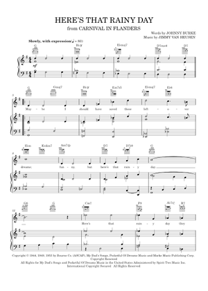 Here's that rainy day の公式楽譜を演奏する by Johnny Burke, Jimmy