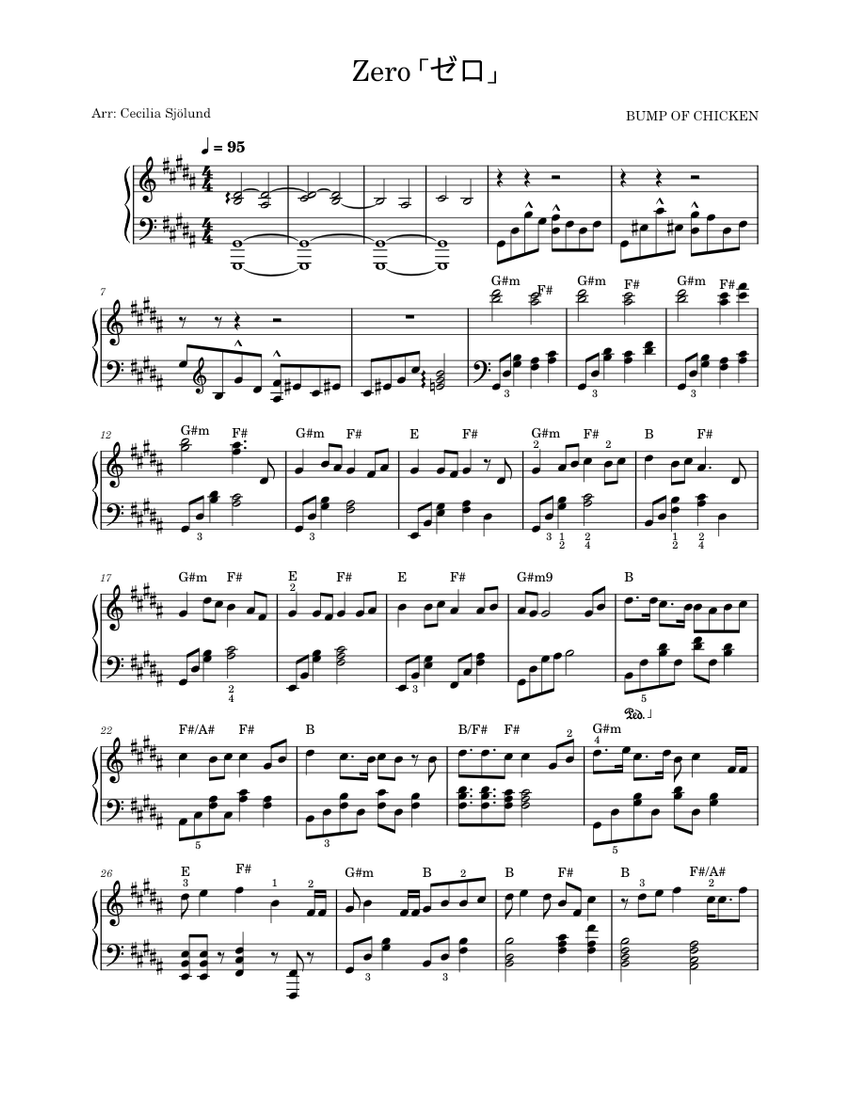 ゼロ 楽譜 ピアノ (ソロ) | MuseScore.com